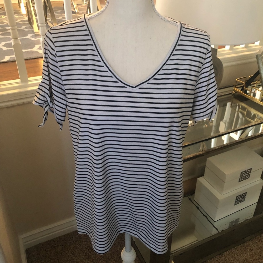 Black and White striped tee